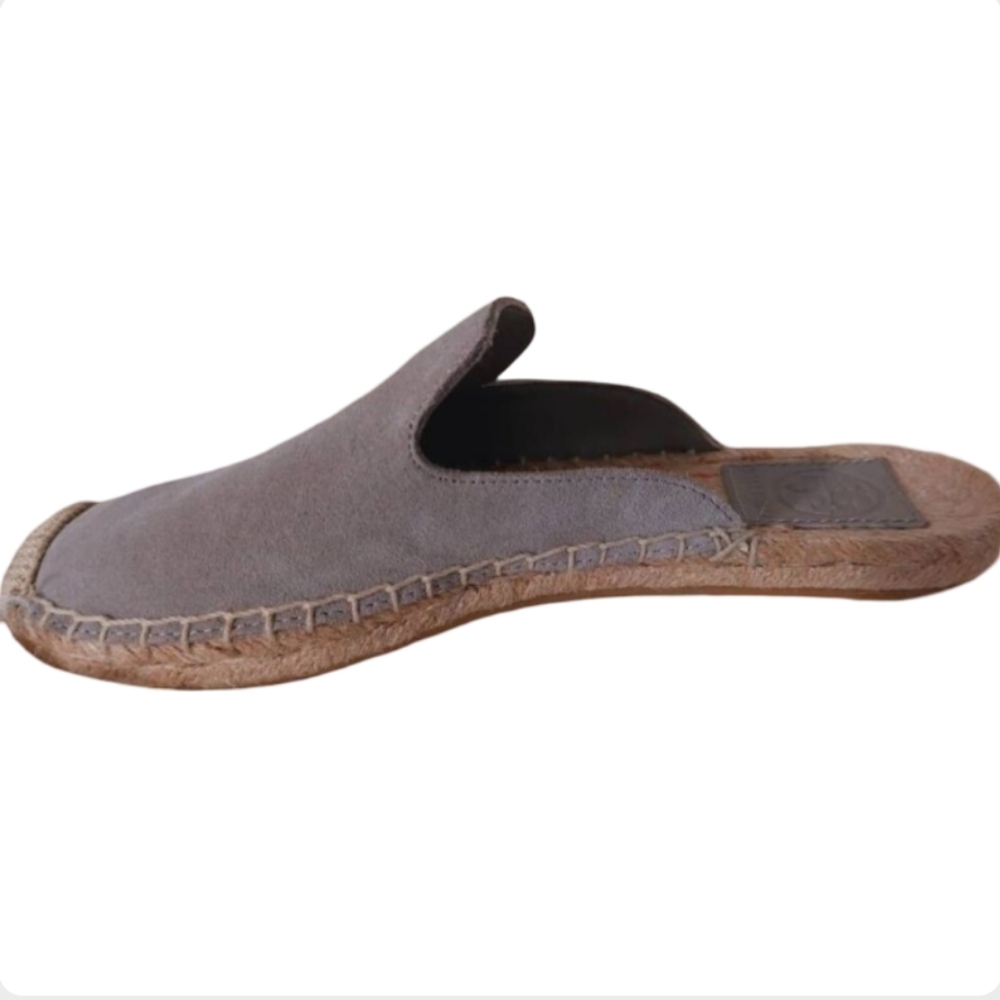 TORY BURCH Gray Suede Espadrille Mules Slides 5M - Picture 3 of 11